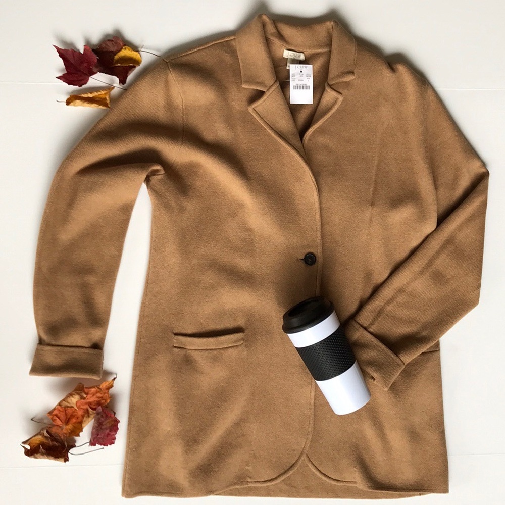J.Crew NWT Camel Sweater Blazer (size L)